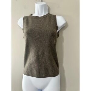 ZARA Women Knit Sleeveless Top Brown Crew Neck Casual Size M